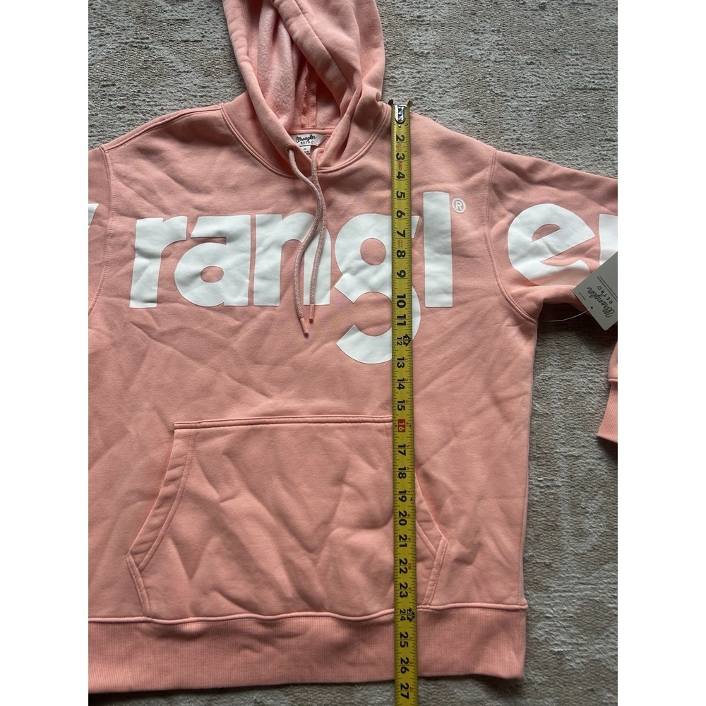 Wrangler Retro Hoodie Pink Orange Graphic Logo Print Western Women's Medium NWT - Picture 8 of 8